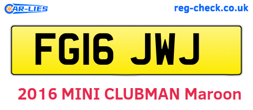FG16JWJ are the vehicle registration plates.