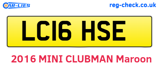 LC16HSE are the vehicle registration plates.