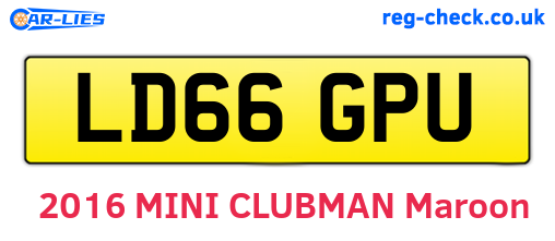 LD66GPU are the vehicle registration plates.