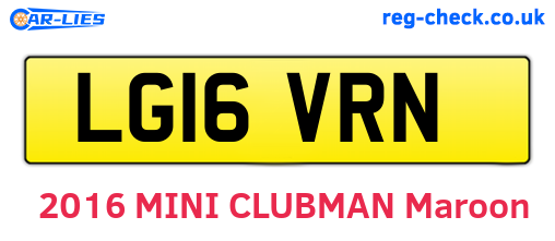 LG16VRN are the vehicle registration plates.