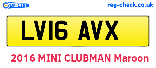 LV16AVX are the vehicle registration plates.