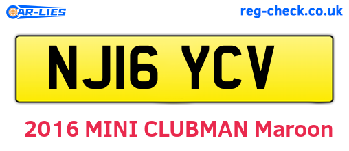 NJ16YCV are the vehicle registration plates.