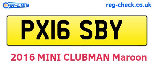 PX16SBY are the vehicle registration plates.