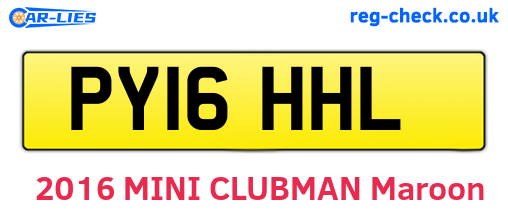 PY16HHL are the vehicle registration plates.