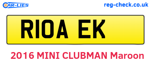 R10AEK are the vehicle registration plates.