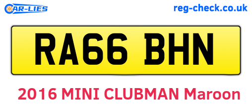 RA66BHN are the vehicle registration plates.