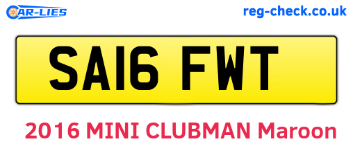 SA16FWT are the vehicle registration plates.