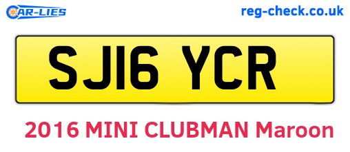 SJ16YCR are the vehicle registration plates.