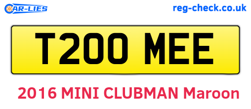 T200MEE are the vehicle registration plates.
