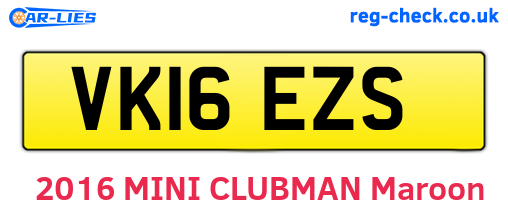 VK16EZS are the vehicle registration plates.