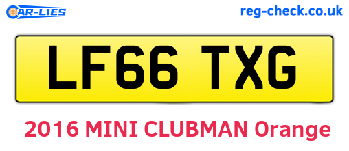 LF66TXG are the vehicle registration plates.