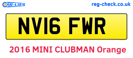 NV16FWR are the vehicle registration plates.