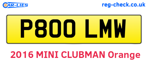 P800LMW are the vehicle registration plates.