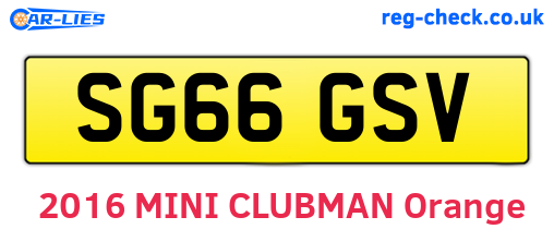 SG66GSV are the vehicle registration plates.
