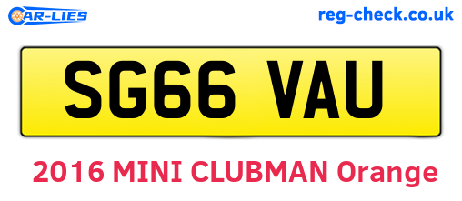 SG66VAU are the vehicle registration plates.