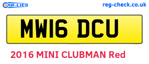 MW16DCU are the vehicle registration plates.