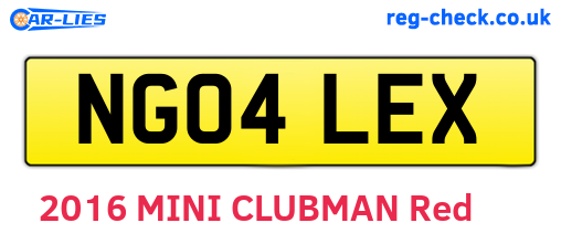 NG04LEX are the vehicle registration plates.