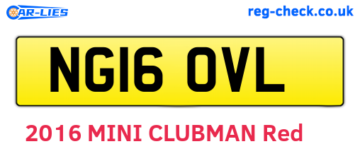 NG16OVL are the vehicle registration plates.