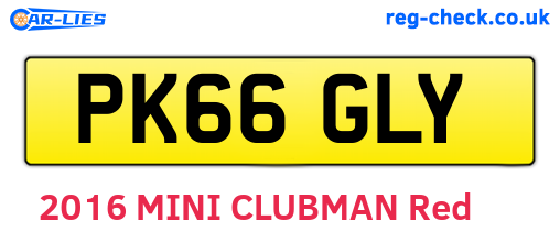 PK66GLY are the vehicle registration plates.
