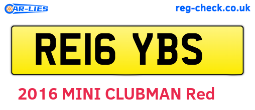 RE16YBS are the vehicle registration plates.