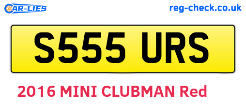 S555URS are the vehicle registration plates.