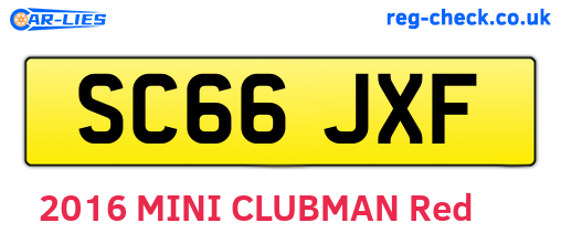 SC66JXF are the vehicle registration plates.