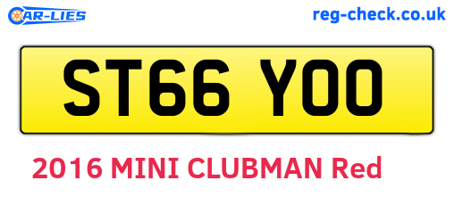 ST66YOO are the vehicle registration plates.
