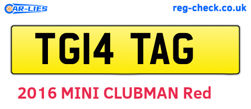 TG14TAG are the vehicle registration plates.