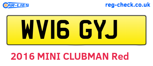 WV16GYJ are the vehicle registration plates.