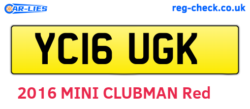 YC16UGK are the vehicle registration plates.