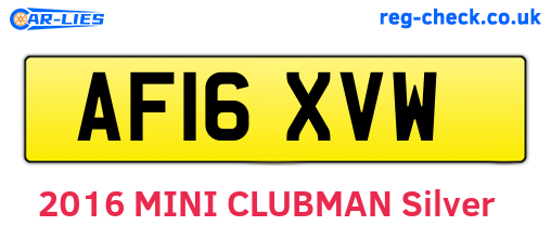 AF16XVW are the vehicle registration plates.