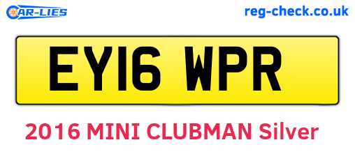 EY16WPR are the vehicle registration plates.