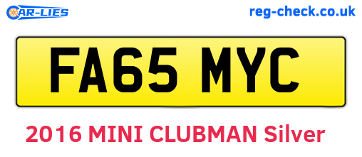 FA65MYC are the vehicle registration plates.
