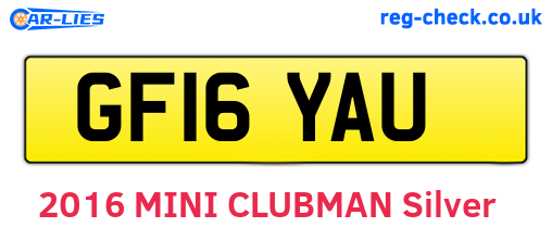 GF16YAU are the vehicle registration plates.