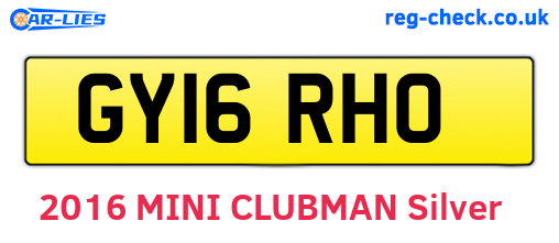 GY16RHO are the vehicle registration plates.