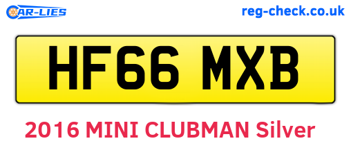 HF66MXB are the vehicle registration plates.
