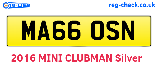 MA66OSN are the vehicle registration plates.