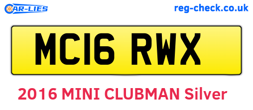 MC16RWX are the vehicle registration plates.