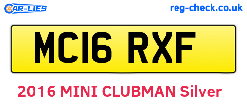 MC16RXF are the vehicle registration plates.