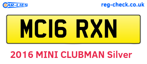 MC16RXN are the vehicle registration plates.