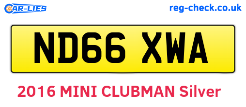 ND66XWA are the vehicle registration plates.