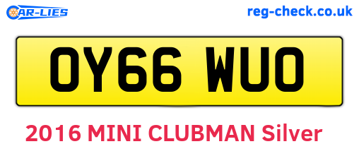OY66WUO are the vehicle registration plates.