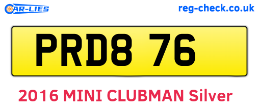 PRD876 are the vehicle registration plates.