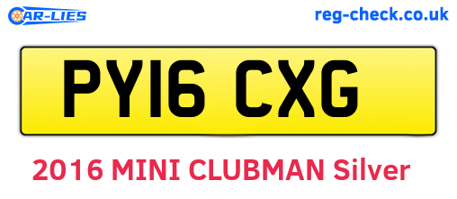 PY16CXG are the vehicle registration plates.