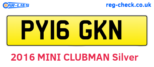 PY16GKN are the vehicle registration plates.