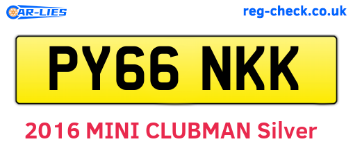 PY66NKK are the vehicle registration plates.