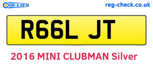 R66LJT are the vehicle registration plates.