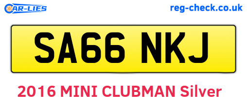 SA66NKJ are the vehicle registration plates.
