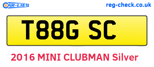 T88GSC are the vehicle registration plates.