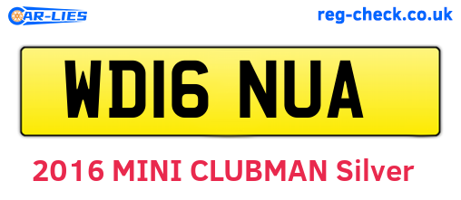 WD16NUA are the vehicle registration plates.